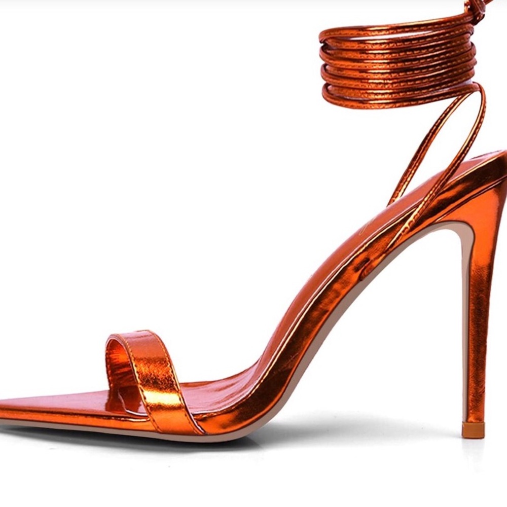 Copper tone lady shoes